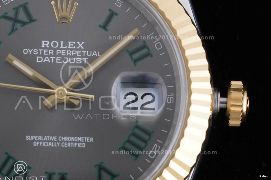 1:1 YG Marker Power Gray Bracelet Reserve) Clean (72 Dial Steel on Edition SS SH3235 Oyster Roman Green 126333 904L 41 Best DateJust Hours 0320